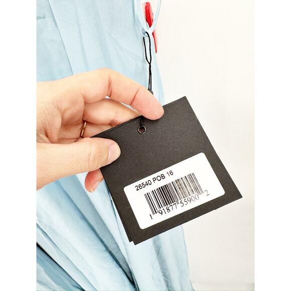 Mac Duggal 26540 Powder Blue Beaded Cap Sleeve V-Neck A-Line Gown - Picture 7 of 8